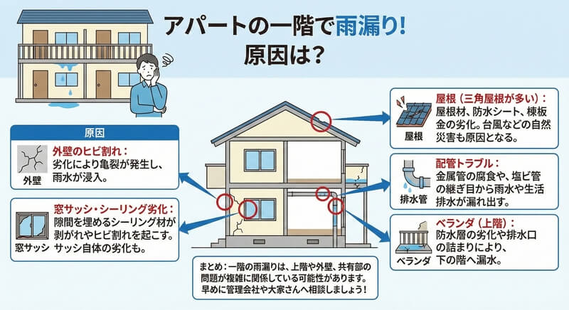 雨漏りした賃貸物件アパートは大家の責任？