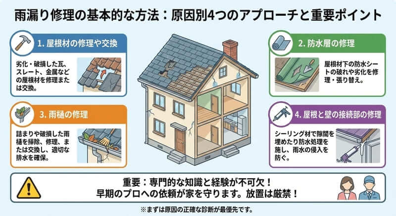 雨漏り修理の基本的な方法