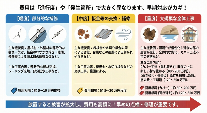 雨漏り修理にかかる費用