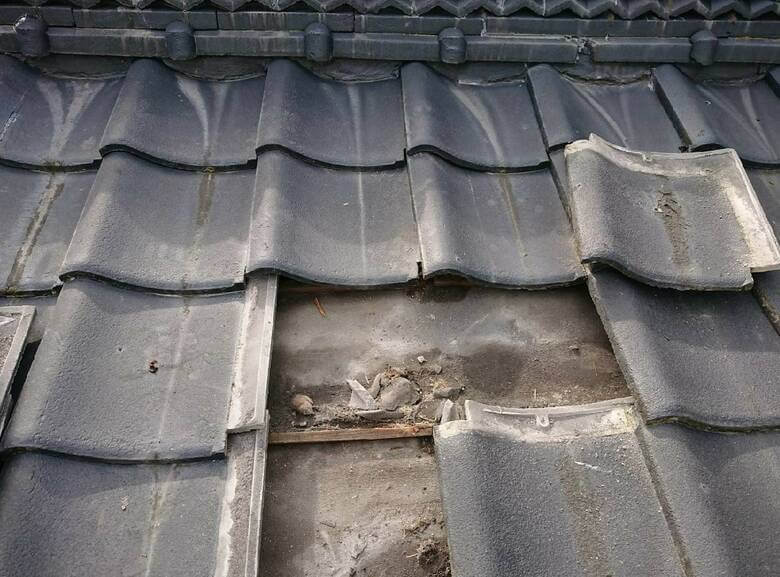 瓦屋根の雨漏り修理