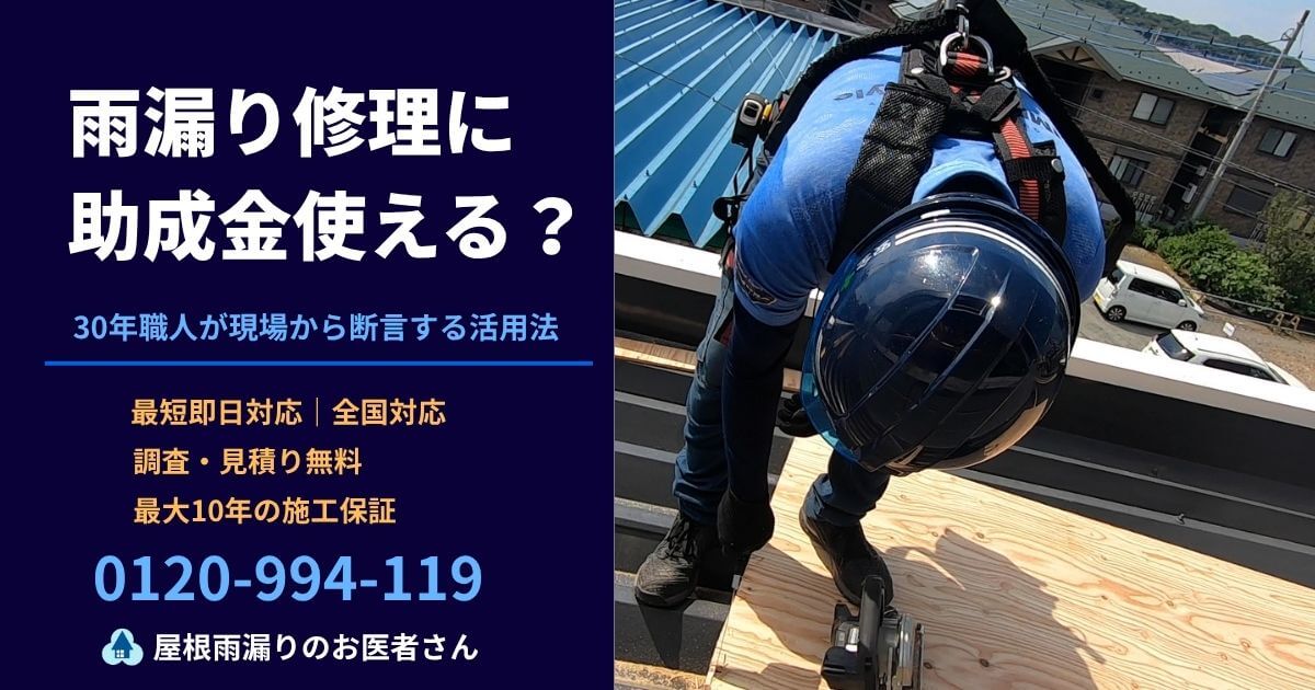 雨漏り修理に使える助成金の解説